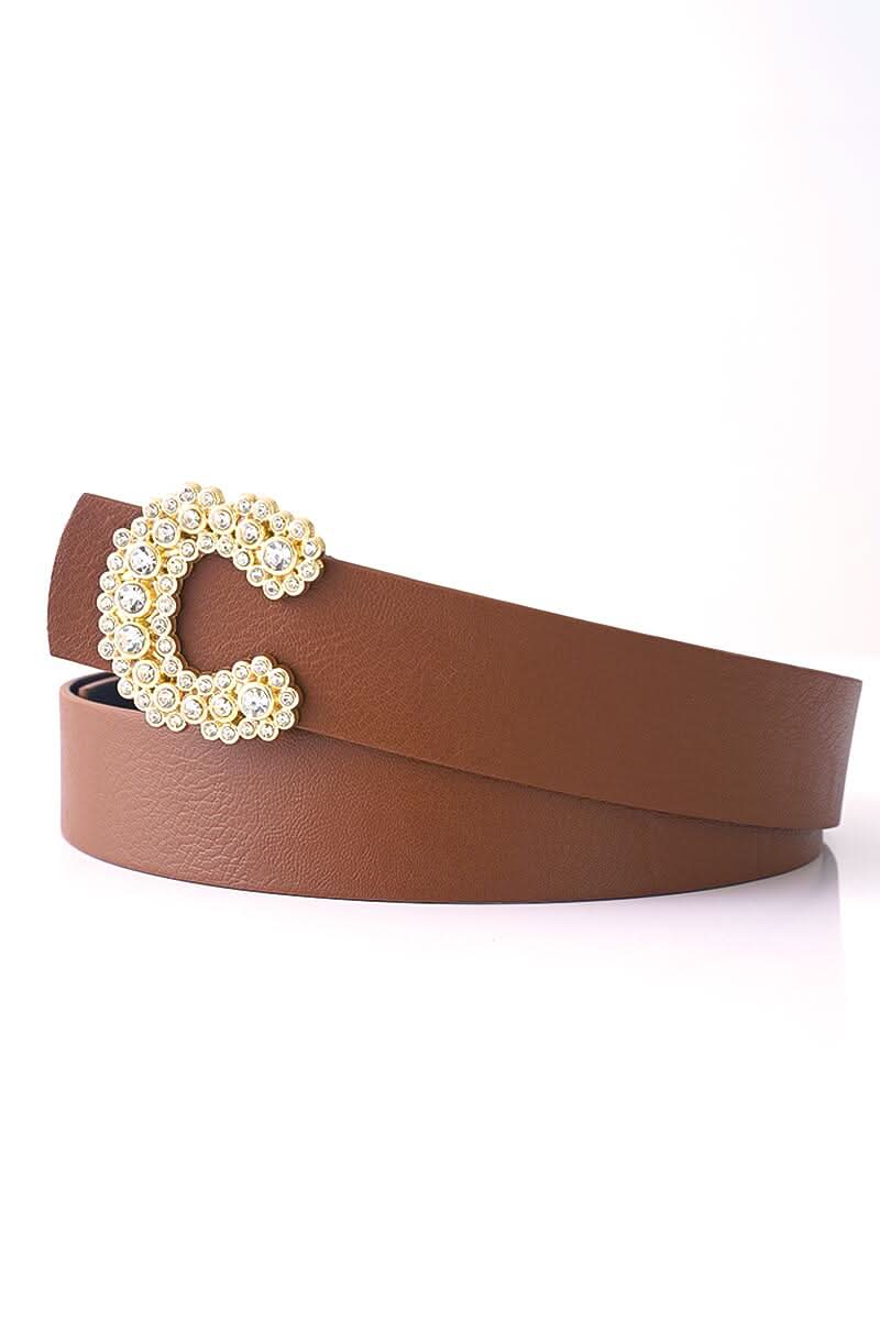 Identity Mark Belt With Diamond Stone Buckle