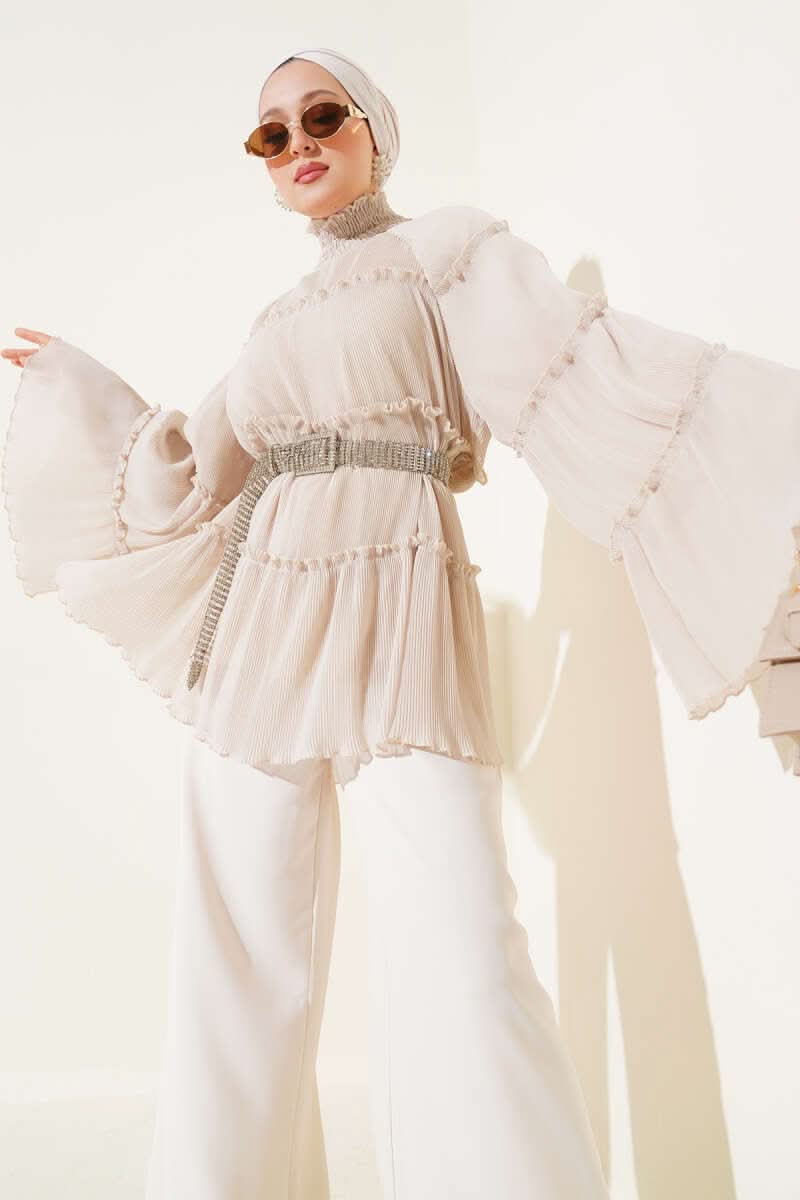Pleated Layered Shabby Tunic
