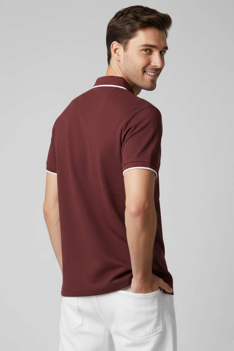 Polo Gizli Fermuarlı Erkek T-shirt