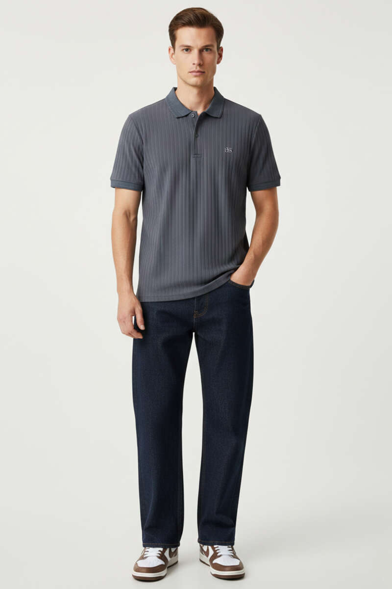 Polo Yaka Arma Detaylı Erkek T-shirt