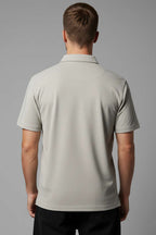 Polo Yaka Armalı Erkek T-shirt Gri