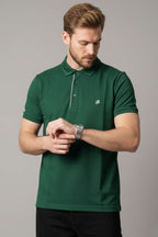 Polo Yaka Armalı Erkek T-shirt Nefti