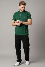 Polo Yaka Armalı Erkek T-shirt Nefti