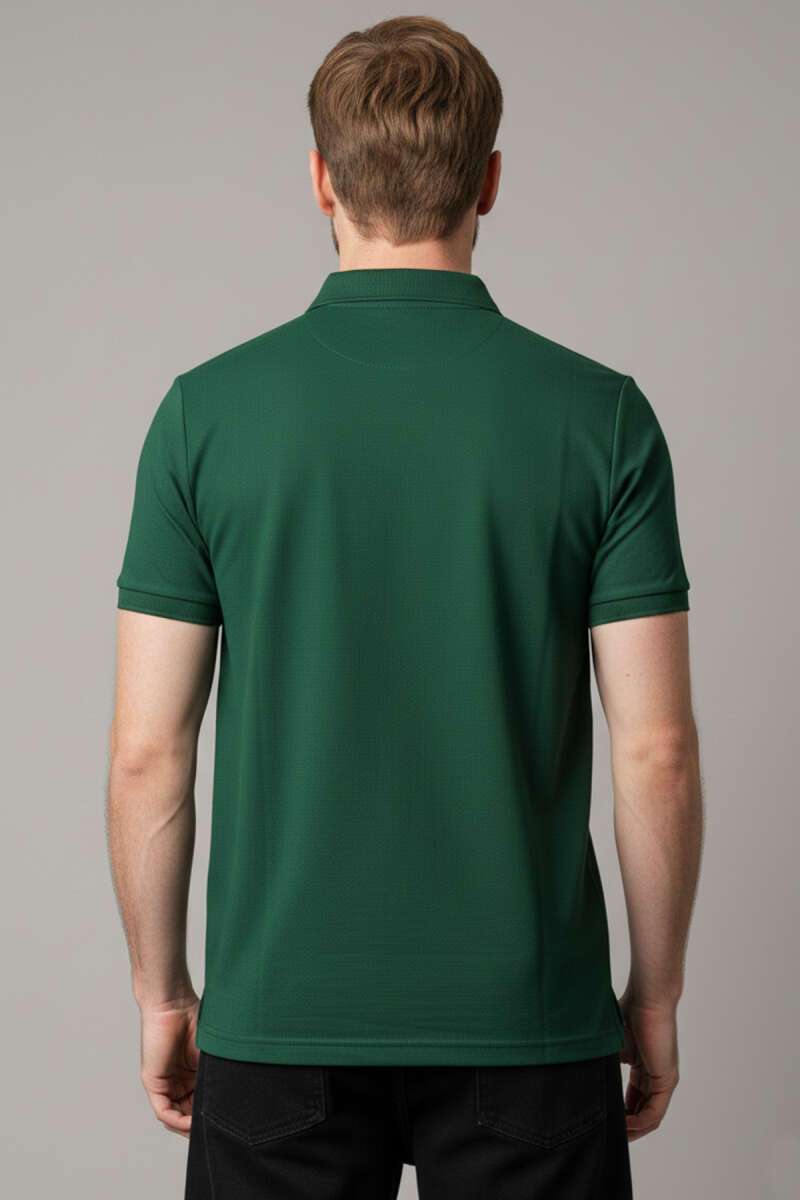 Polo Yaka Armalı Erkek T-shirt Nefti