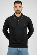 Polo Yaka Armalı Waffle Sweatshirt