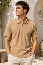 Polo Yaka Basic Fermuarlı T-shirt