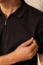 Polo Yaka Basic Fermuarlı T-shirt