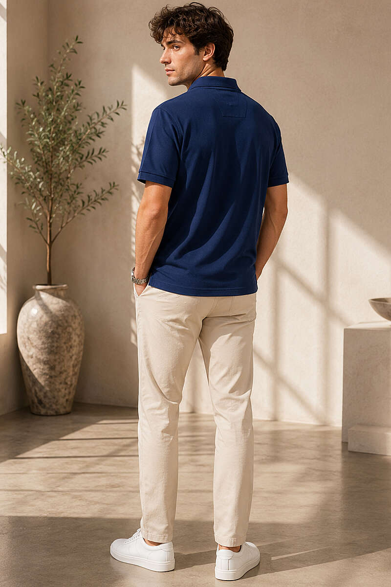 Polo Yaka Basic Fermuarlı T-shirt