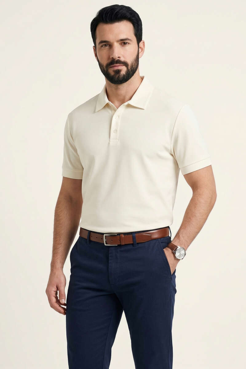 Polo Yaka Basic Tensel Erkek T-shirt