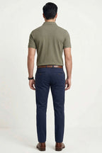 Polo Yaka Basic Tensel Erkek T-shirt Haki