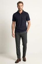 Polo Yaka Basic Tensel Erkek T-shirt Lacivert