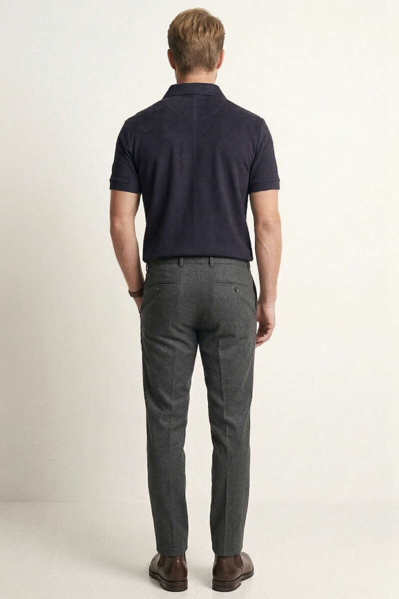 Polo Yaka Basic Tensel Erkek T-shirt Lacivert