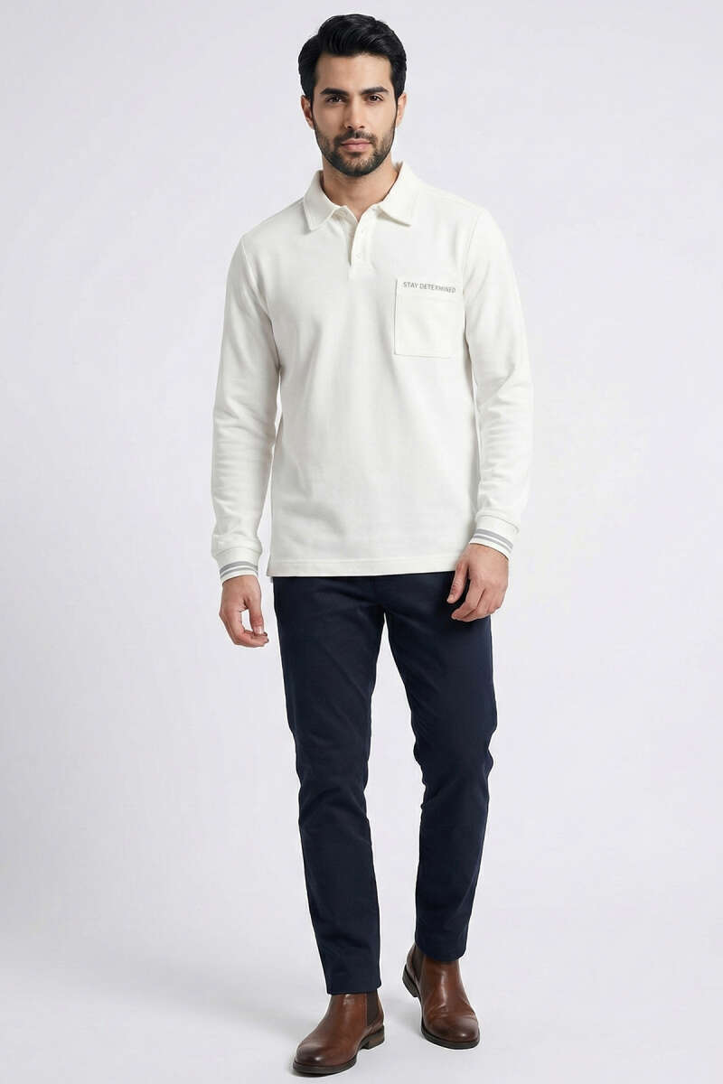 Polo Yaka Cepli Erkek Sweatshirt