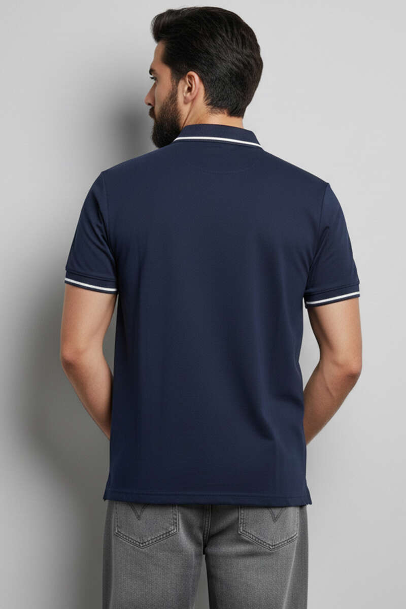 Polo Yaka Çıtçıtlı Erkek T-shirt Lacivert