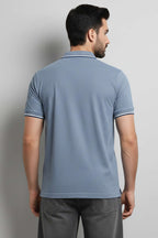 Polo Yaka Çıtçıtlı Erkek T-shirt Mavi