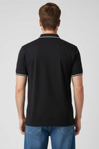 Polo Yaka Çıtçıtlı Erkek T-shirt Siyah