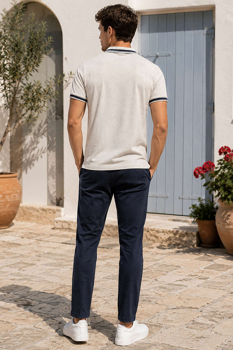 Polo Yaka Çizgili Erkek T-shirt