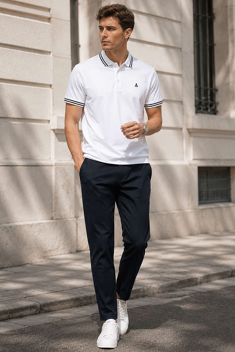 Polo Yaka Çizgili Erkek T-shirt
