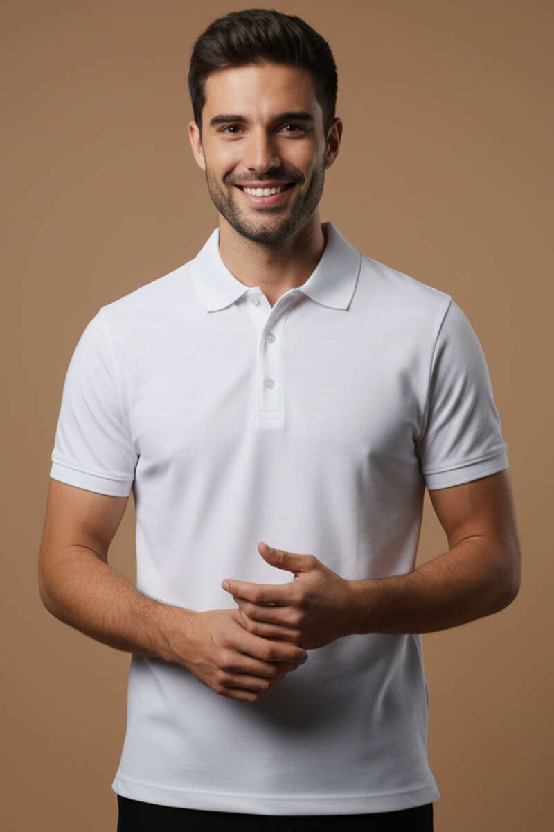 Polo Yaka Düğme Detaylı Erkek T-shirt