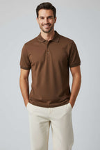 Polo Yaka Düğme Detaylı Erkek T-shirt