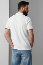 Polo Yaka Düğmeli Arma Detaylı Erkek T-shirt