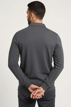 Polo Yaka Düğmeli Erkek Sweatshirt