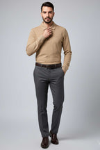 Polo Yaka Düğmeli Erkek Sweatshirt