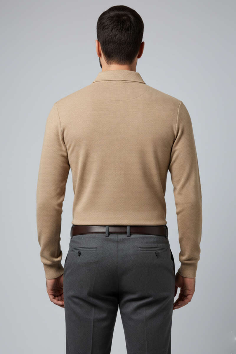 Polo Yaka Düğmeli Erkek Sweatshirt