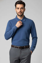 Polo Yaka Düğmeli Erkek Sweatshirt