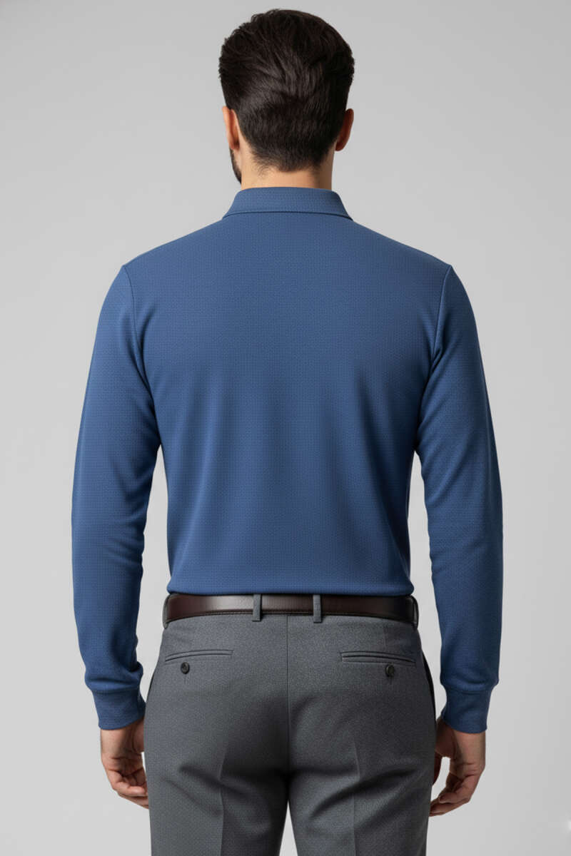 Polo Yaka Düğmeli Erkek Sweatshirt