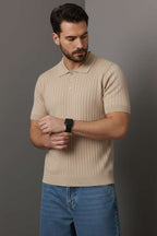 Polo Yaka Düğmeli Merserize T-shirt
