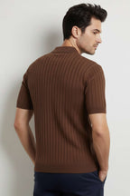 Polo Yaka Düğmeli Merserize T-shirt