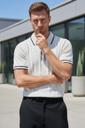 Polo Yaka Düğmeli Örme Erkek T-shirt