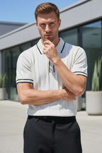 Polo Yaka Düğmeli Örme Erkek T-shirt