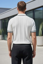 Polo Yaka Düğmeli Örme Erkek T-shirt