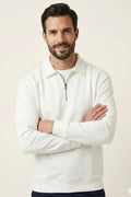 Polo Yaka Fermuarlı Basic Erkek Sweatshirt