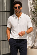 Polo Yaka Fermuarlı Basic Erkek T-shirt