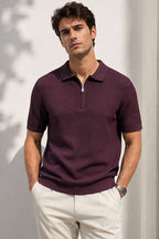 Polo Yaka Fermuarlı Detaylı Merserize Erkek T-shirt