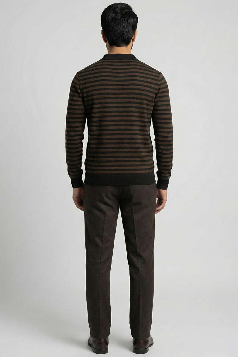 Polo Yaka Fermuarlı Erkek Sweatshirt