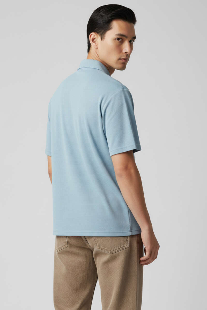 Polo Yaka Fermuarlı Erkek T-shirt