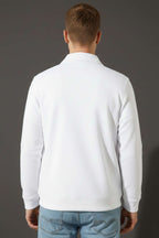 Polo Yaka Fermuarlı Jakarlı Erkek Sweatshirt