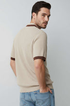 Polo Yaka Fermuarlı Merserize Triko T-shirt