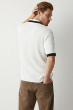 Polo Yaka Fermuarlı Merserize Triko T-shirt