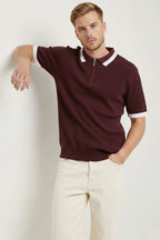 Polo Yaka Fermuarlı Merserize Triko T-shirt