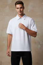 Polo Yaka Fermuarlı Oversize Erkek T-shirt