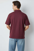 Polo Yaka Fermuarlı Oversize Erkek T-shirt