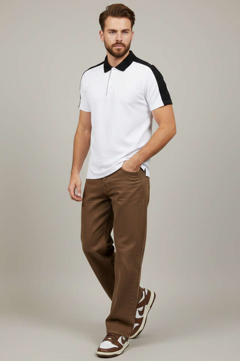 Polo Yaka Garnili Erkek T-shirt