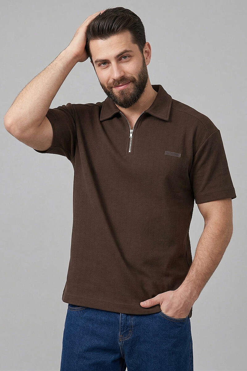 Polo Yaka Im Possible Baskılı Erkek T-shirt
