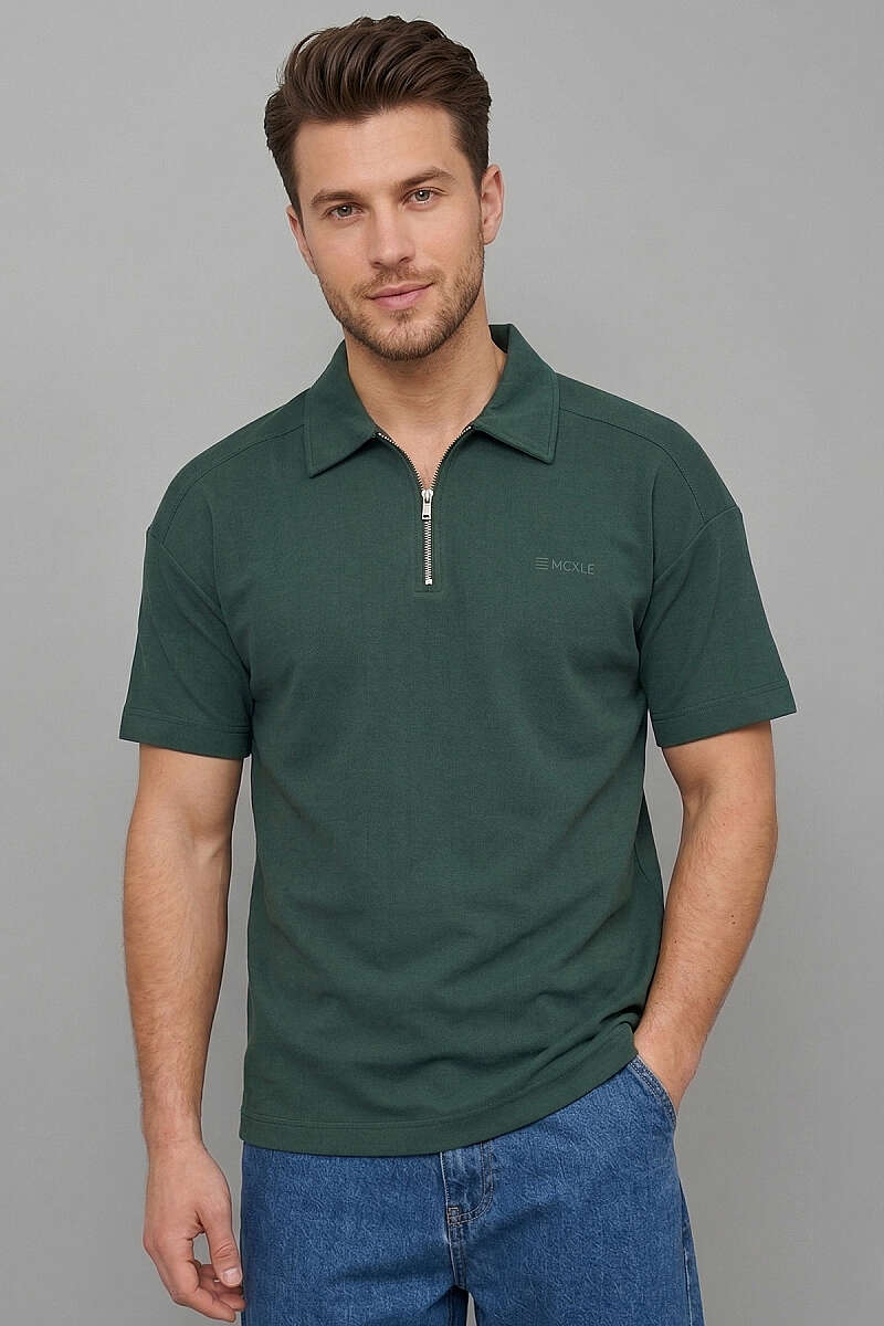 Polo Yaka Im Possible Baskılı Erkek T-shirt Nefti