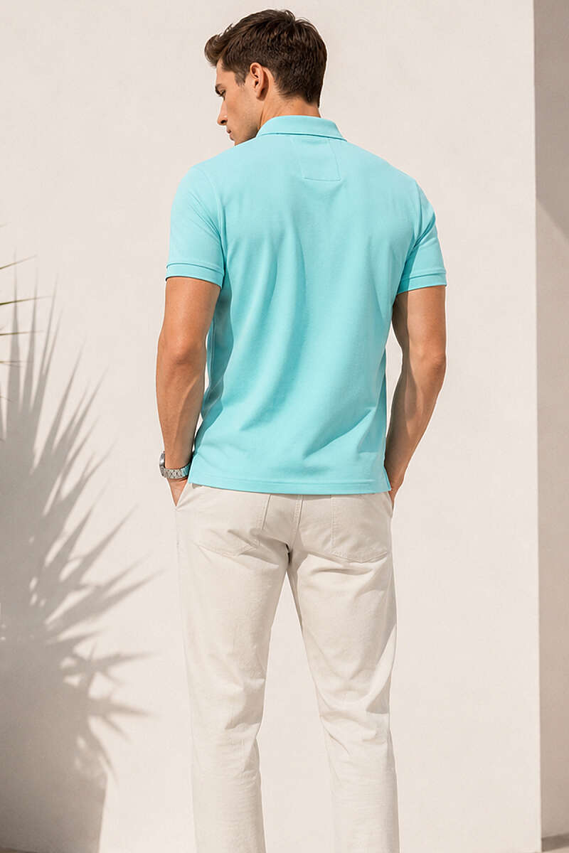 Polo Yaka Kol Ribanalı Erkek T-shirt Mint
